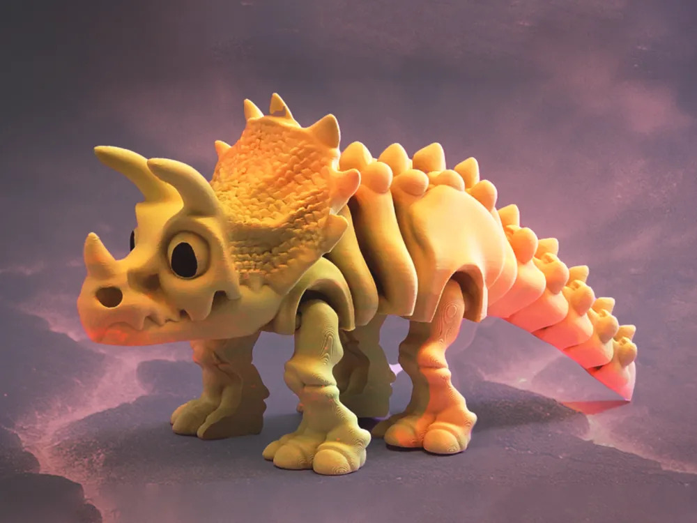 Dinossauro - Triceratops Esqueleto Flexível