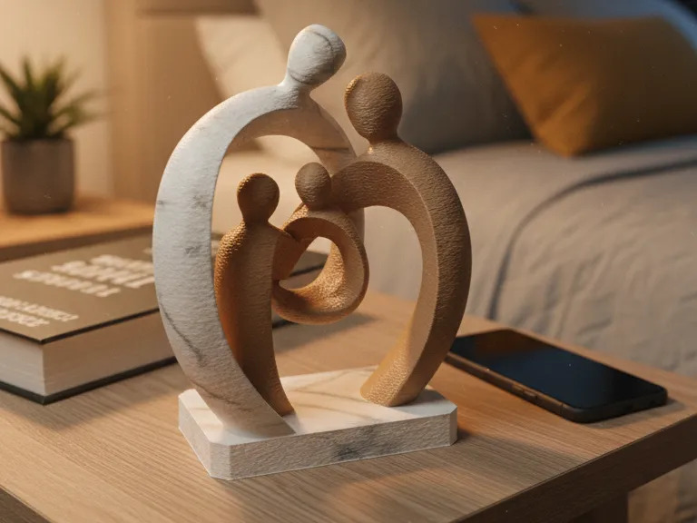 Estátua Abstrata de Amor e União Familiar
