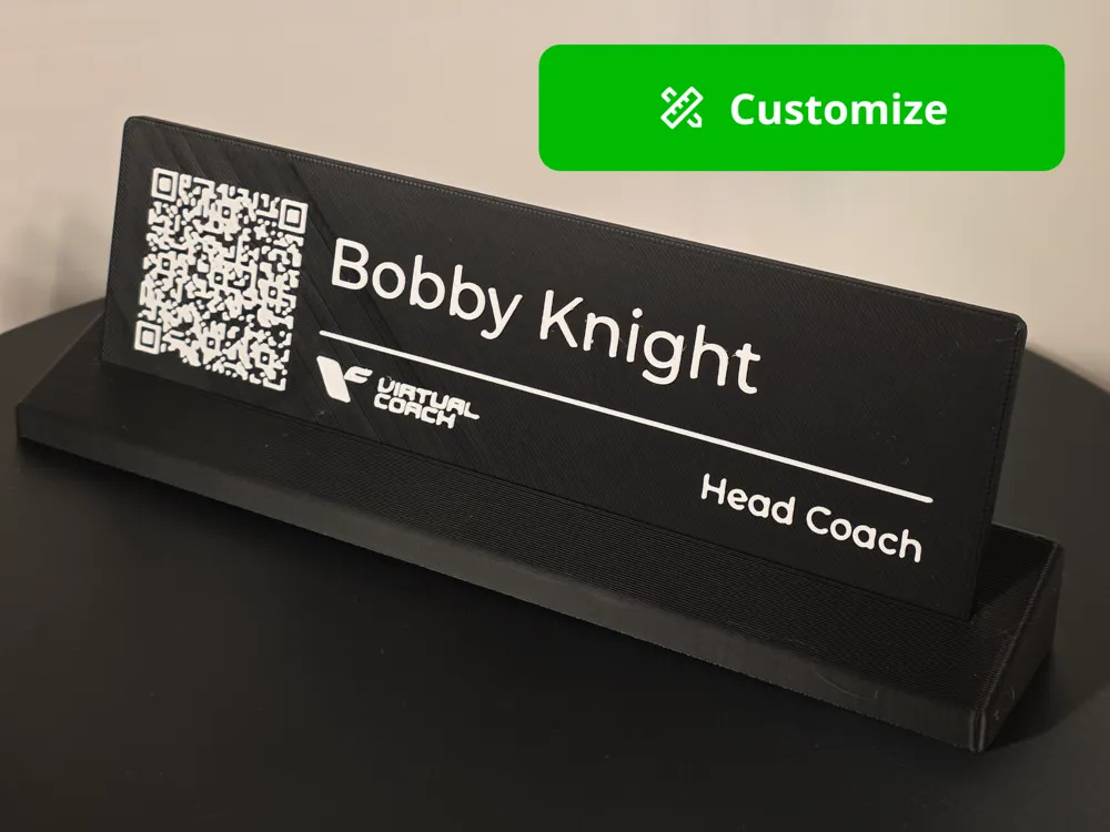 Placa de Nome com QR Code Personalizável